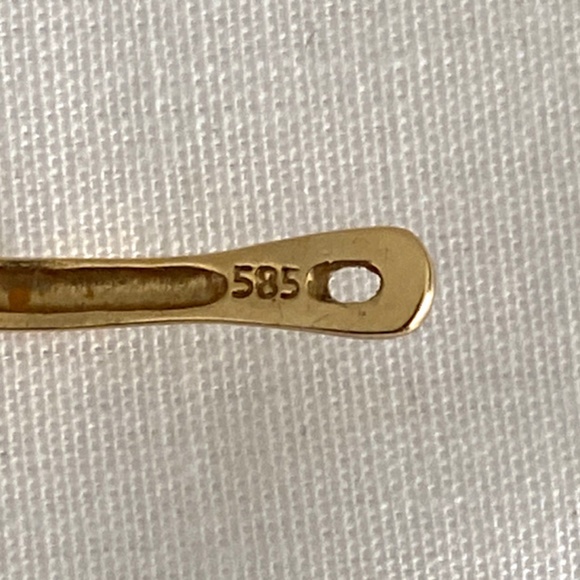 Vintage Art Deco 14 Karat Real Gold Earrings with Spinel and CZ - Picture 7 of 7